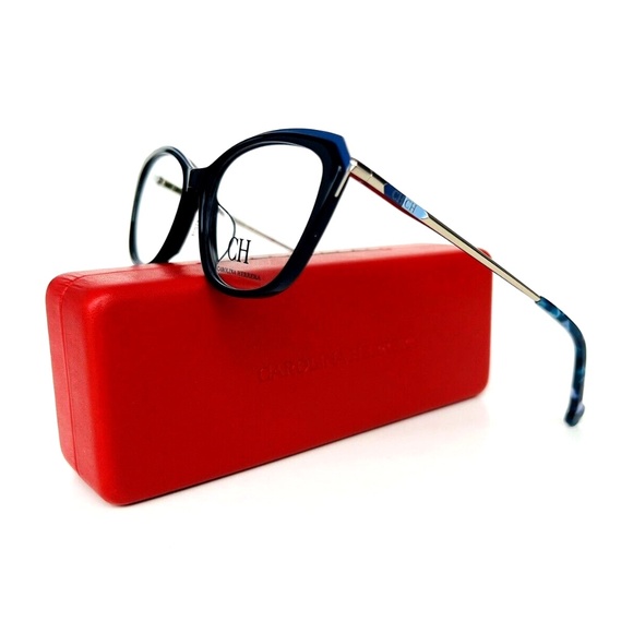 New CAROLINA HERRERA Frames Acetate Eyeglasses VHE854K 09AG Navy Blue 53-16-145